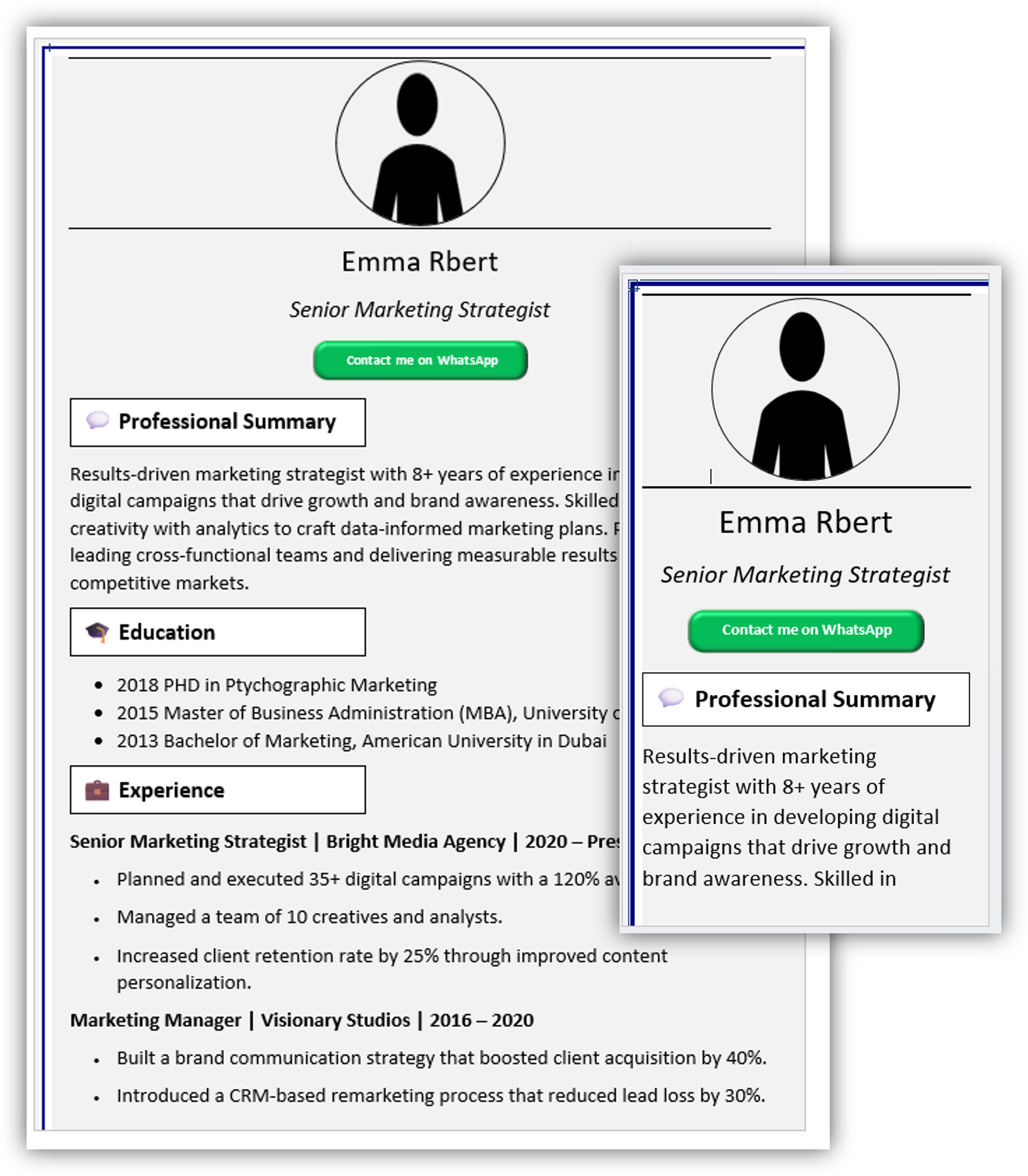 Mobile-Friendly CV Template 12