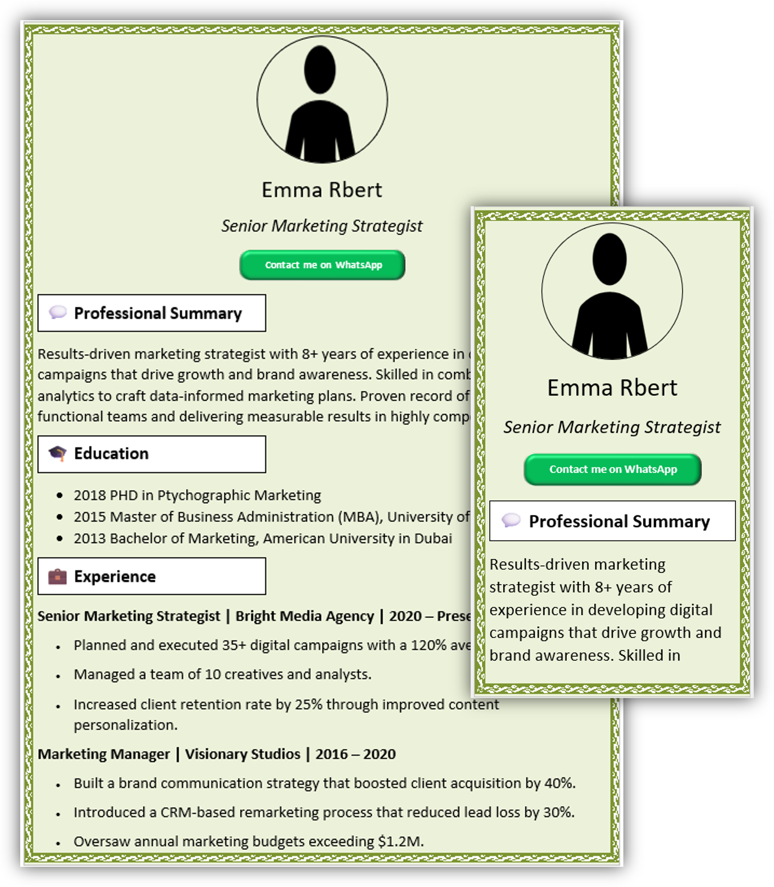 Mobile-Friendly CV Template 14