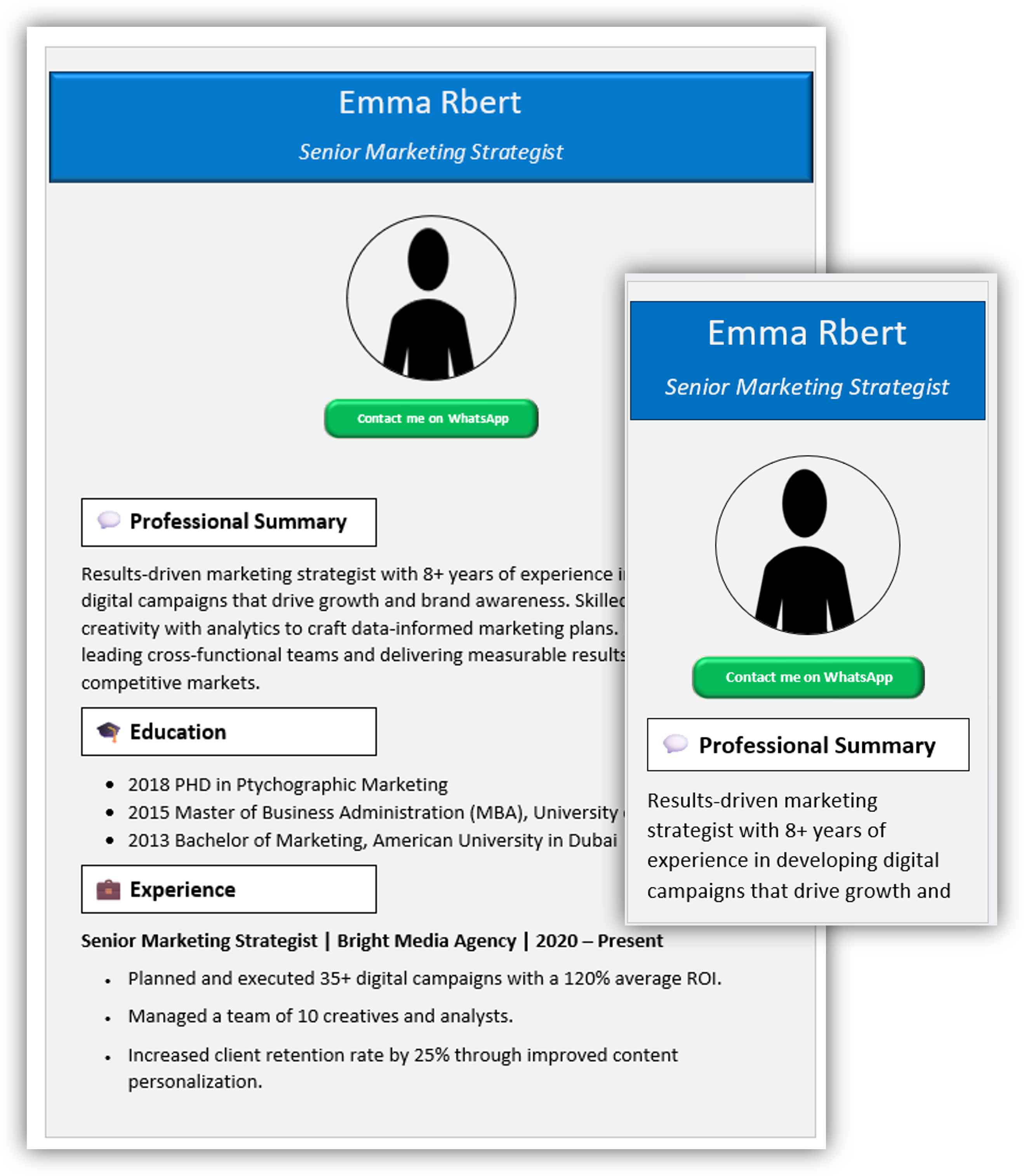 Mobile-Friendly CV Template 15