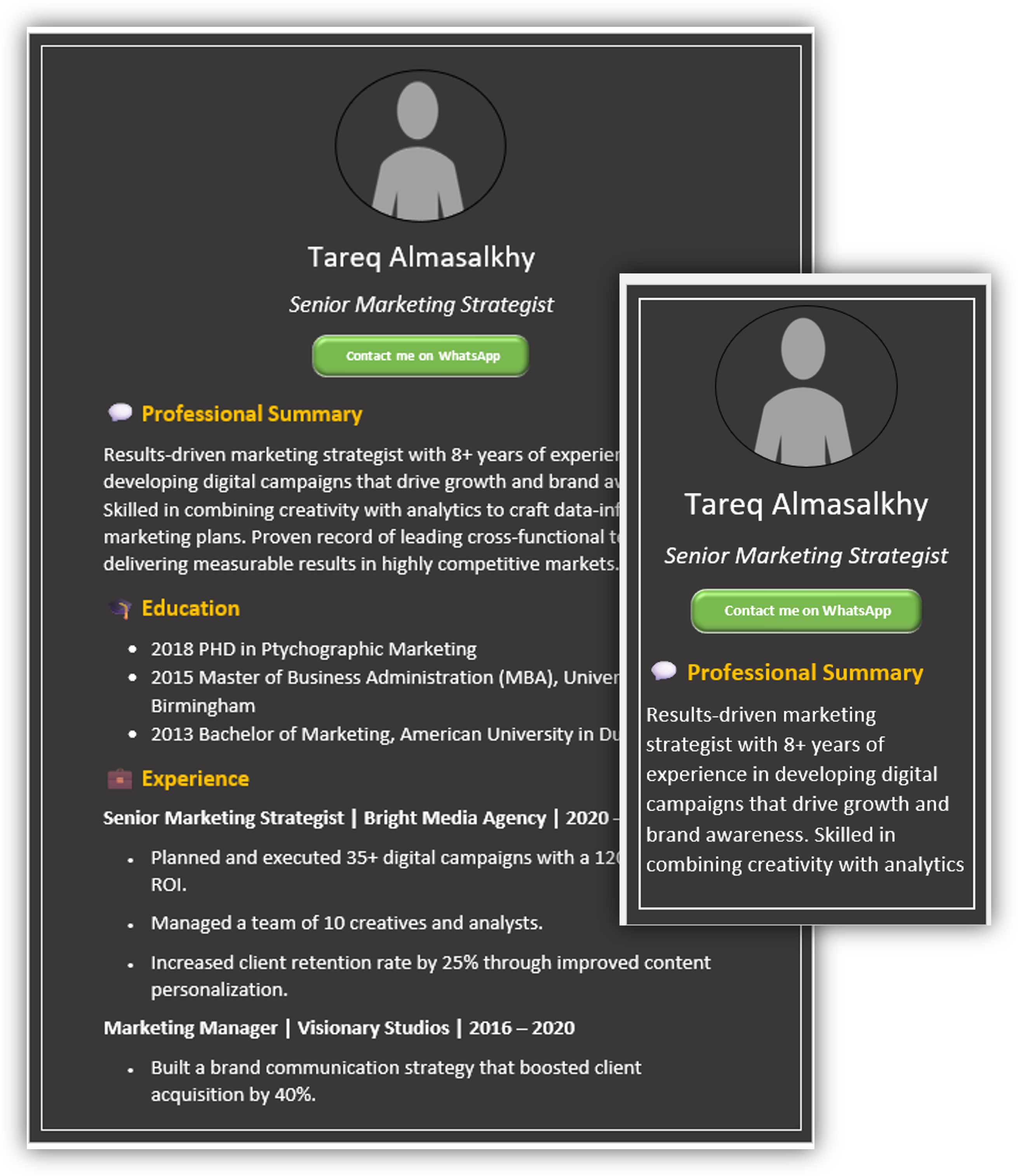 Mobile-Friendly CV Template 16