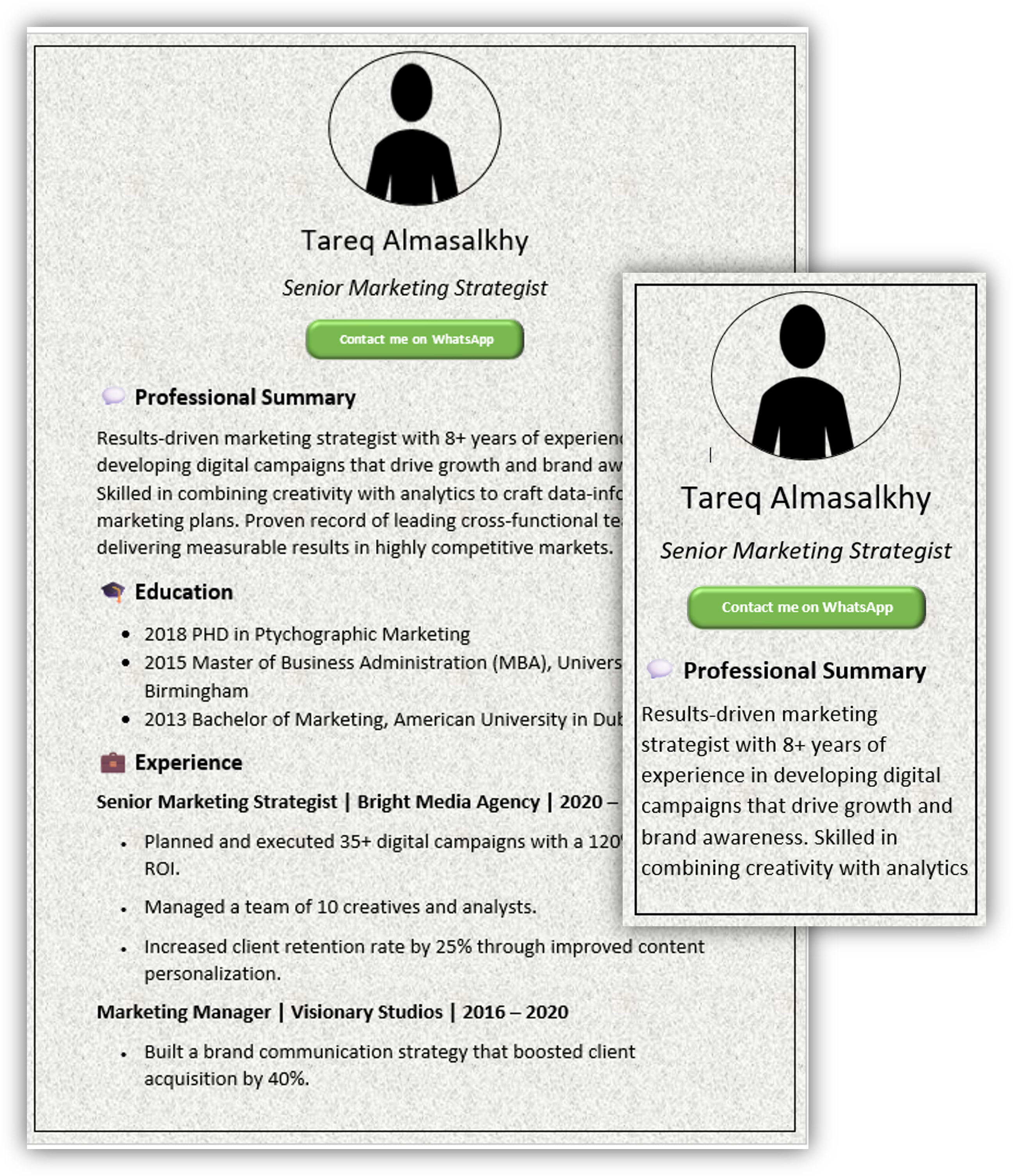 Mobile-Friendly CV Template 18