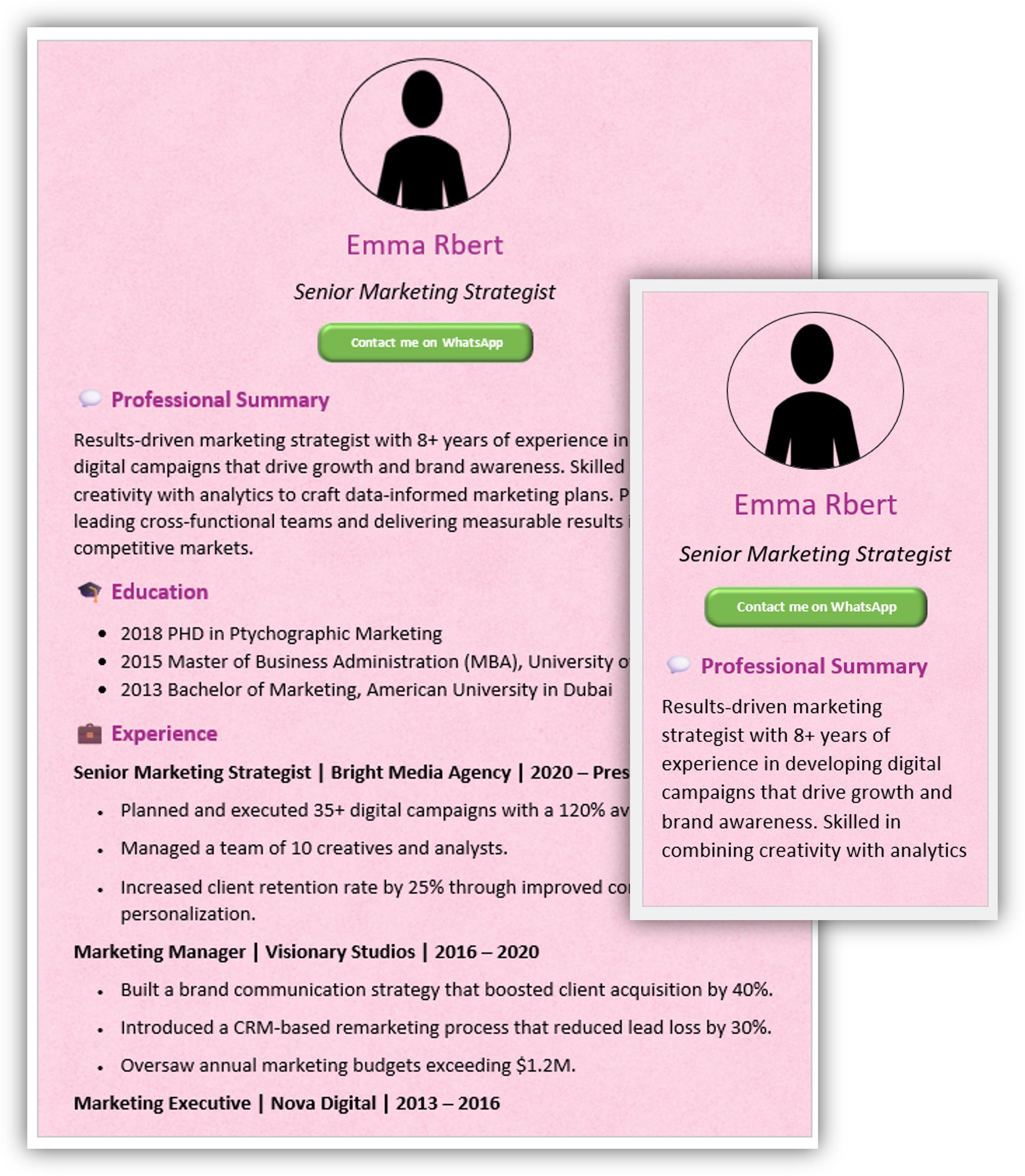 Mobile-Friendly CV Template 19