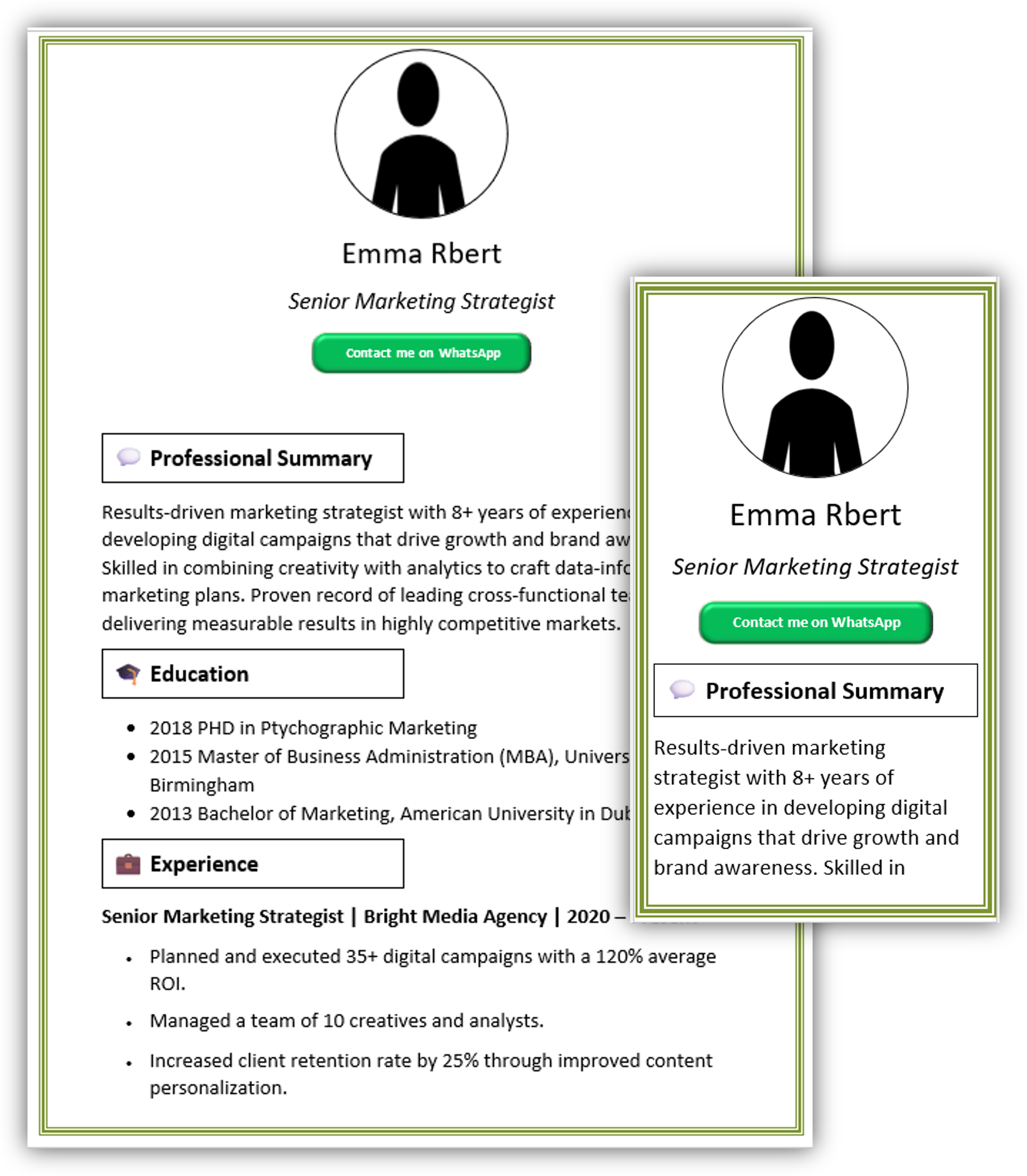 Mobile-Friendly CV Template 21