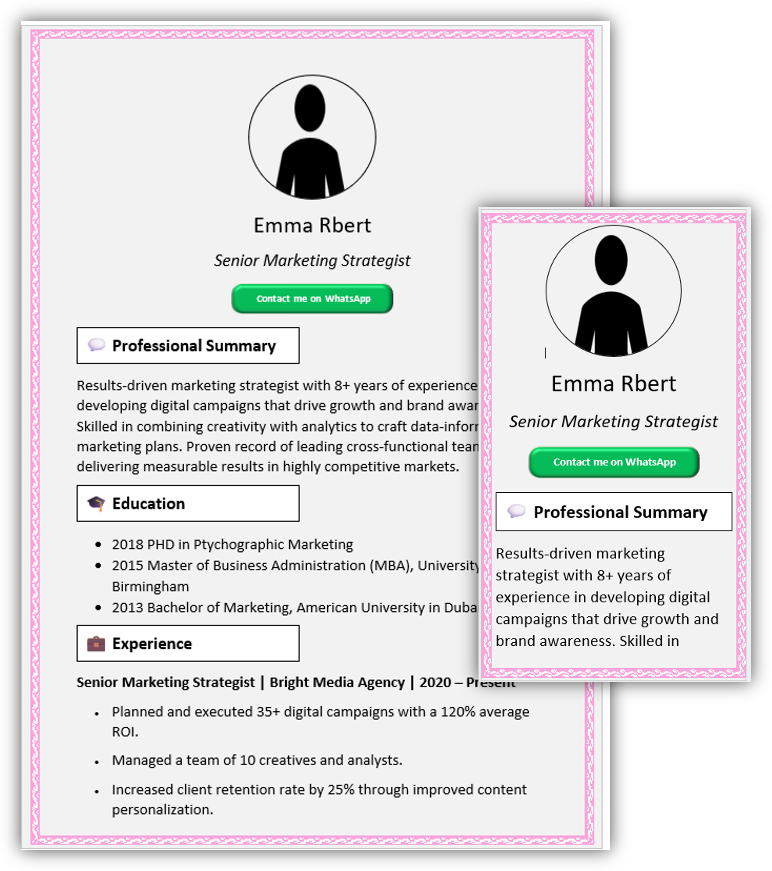 Mobile-Friendly CV Template 23