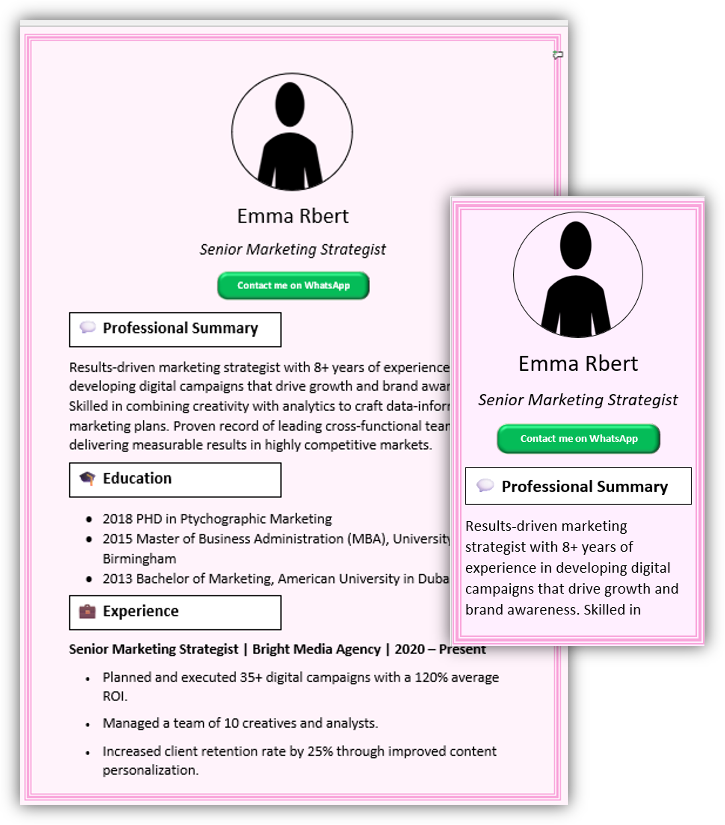 Mobile-Friendly CV Template 24