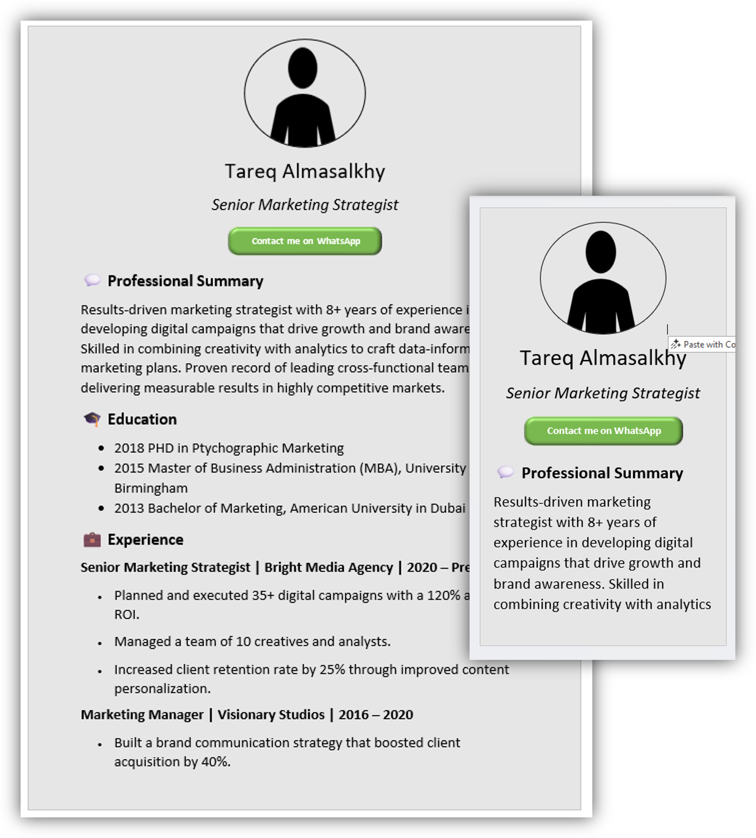 Mobile-Friendly CV Template 25