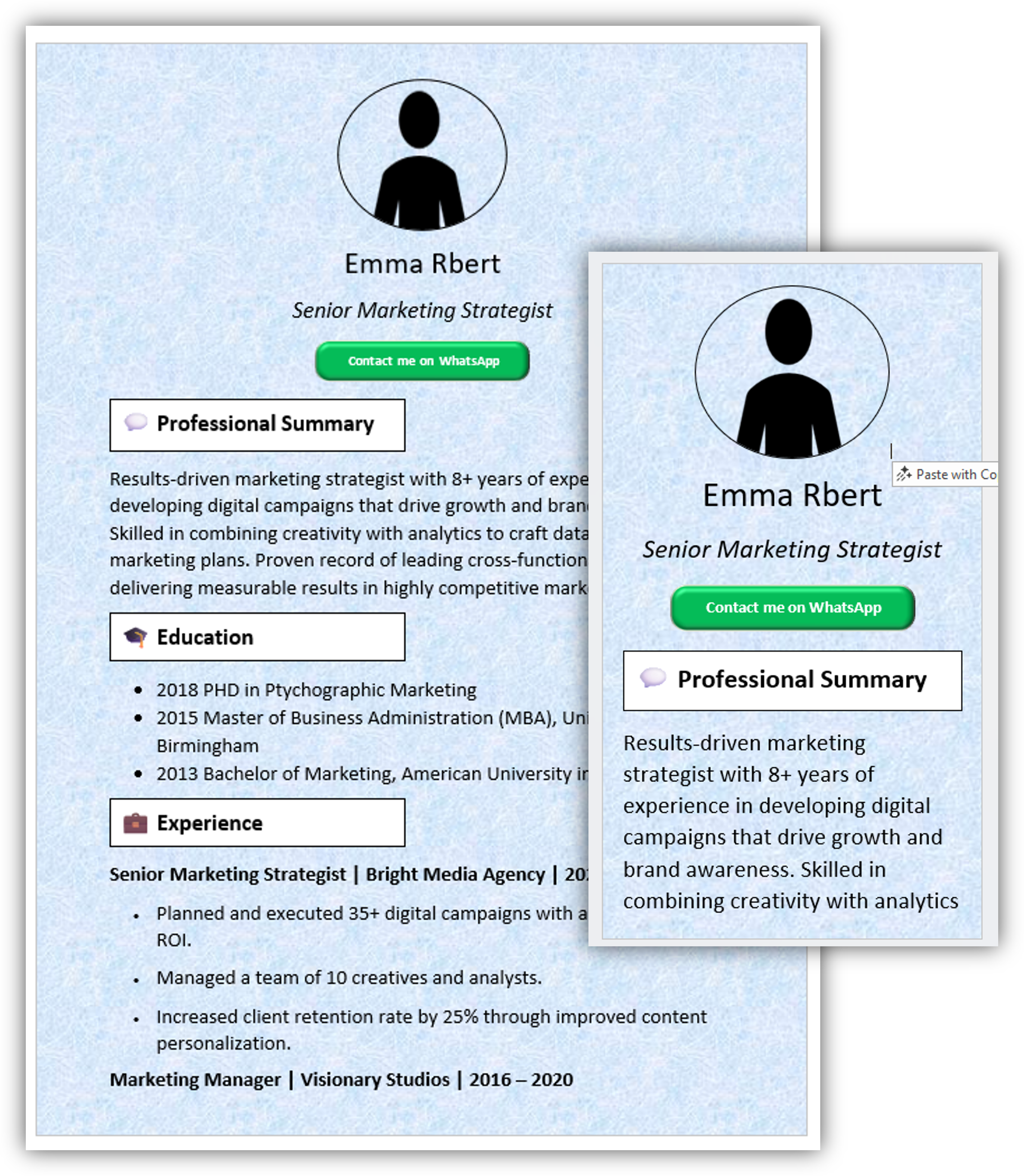 Mobile-Friendly CV Template 4