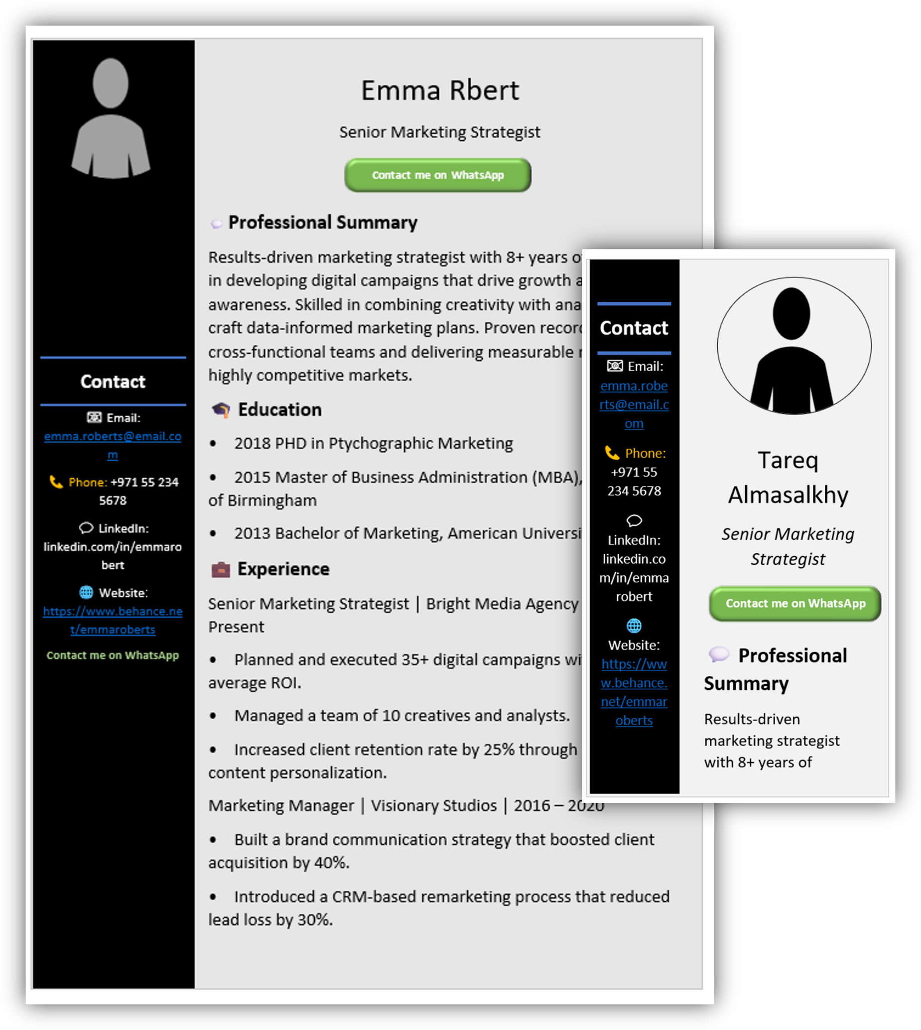 Mobile-Friendly CV Template 5