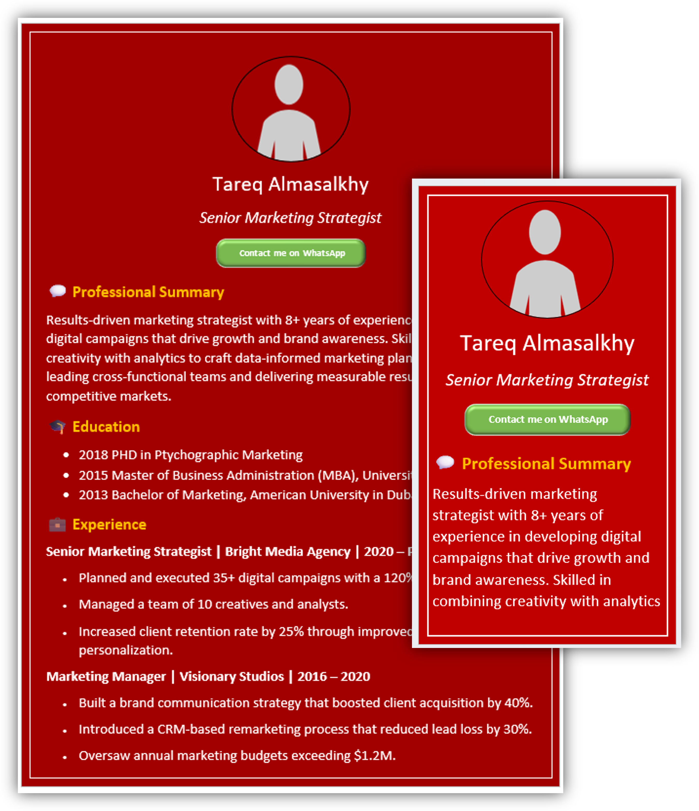 Mobile-Friendly CV Template 7