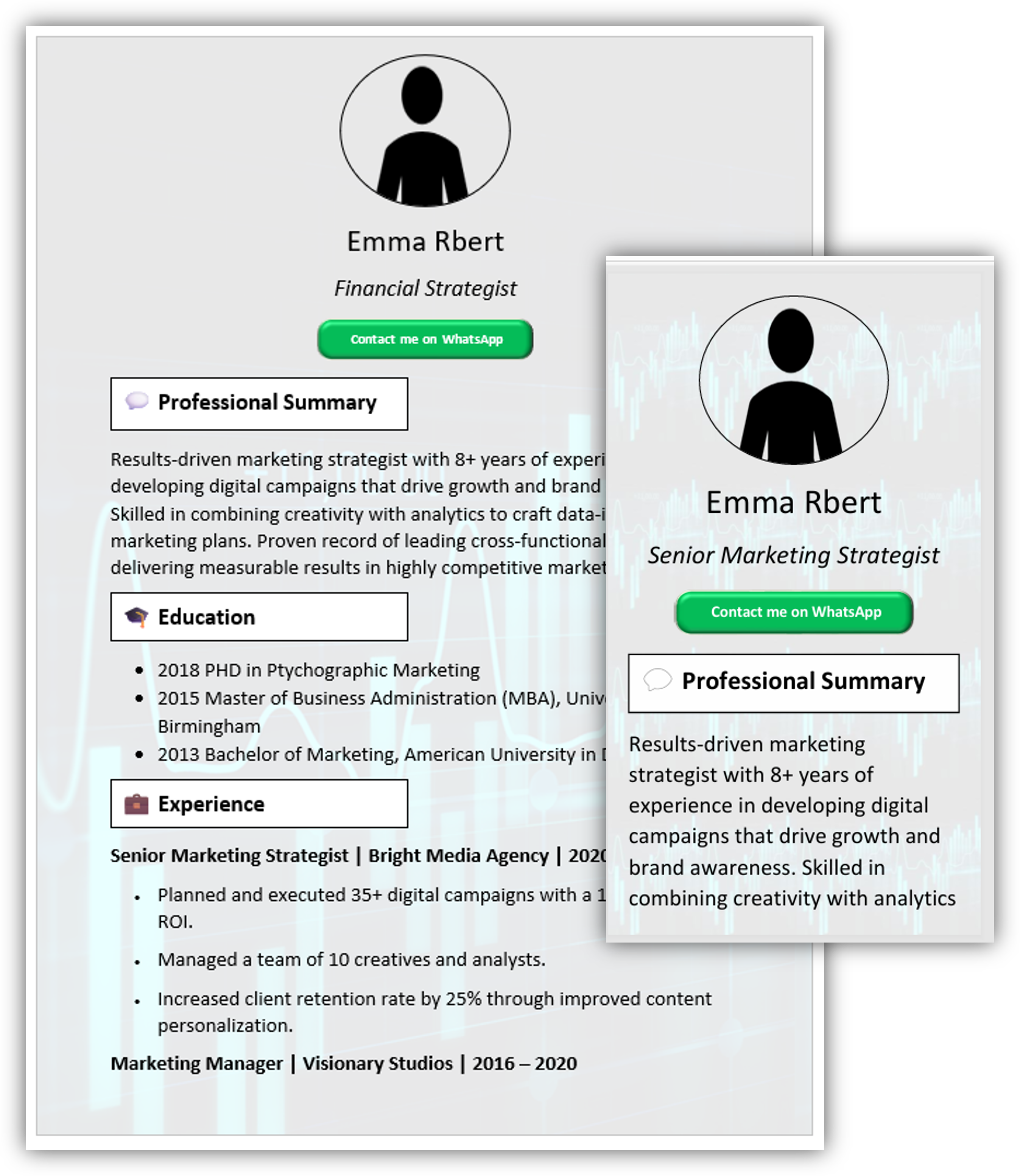 Mobile-Friendly CV Template 8