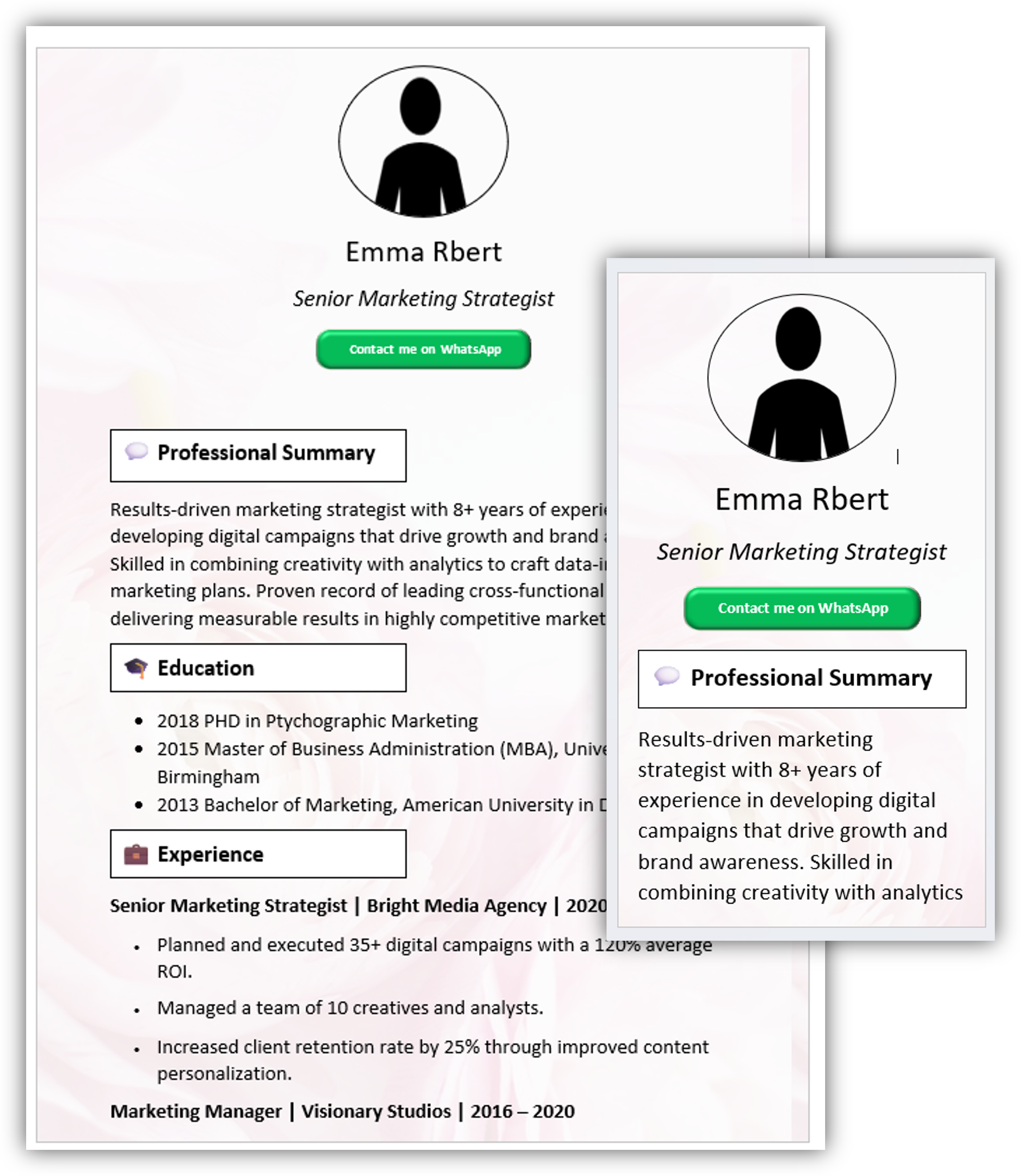 Mobile-Friendly CV Template 9